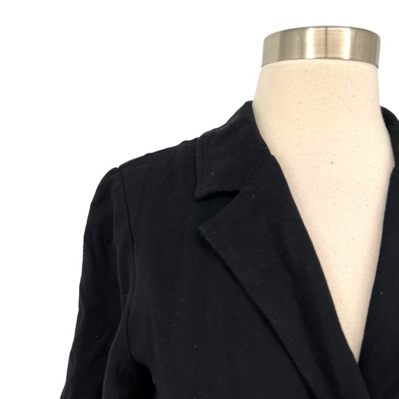 Emory Park Shirt Style Romper with Flutter Sleeves Black Size Small NWT - Picture 3 of 11